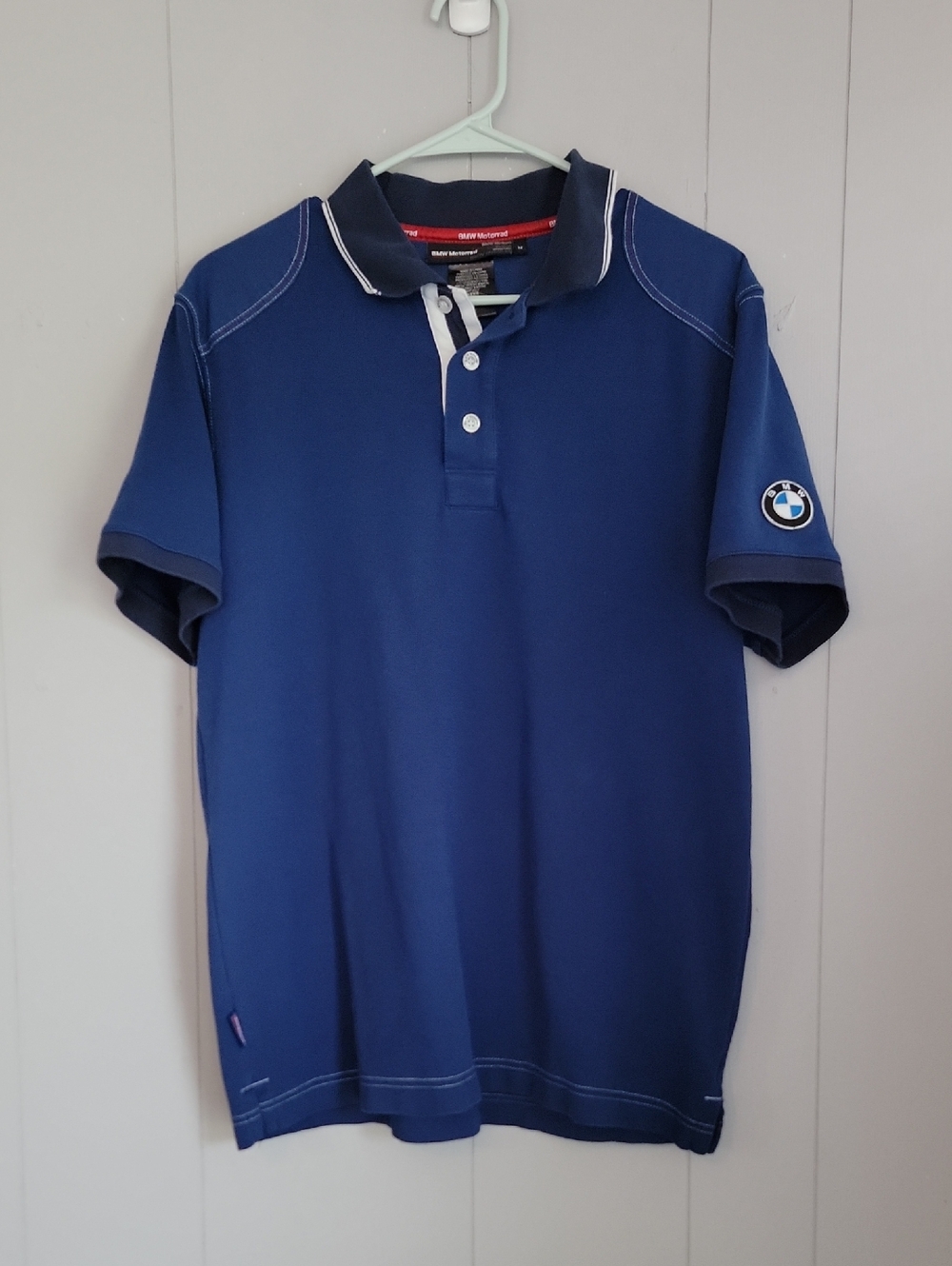 BMW Motorrad Men's Shirt Medium Blue Short Sleeve Official Polo
